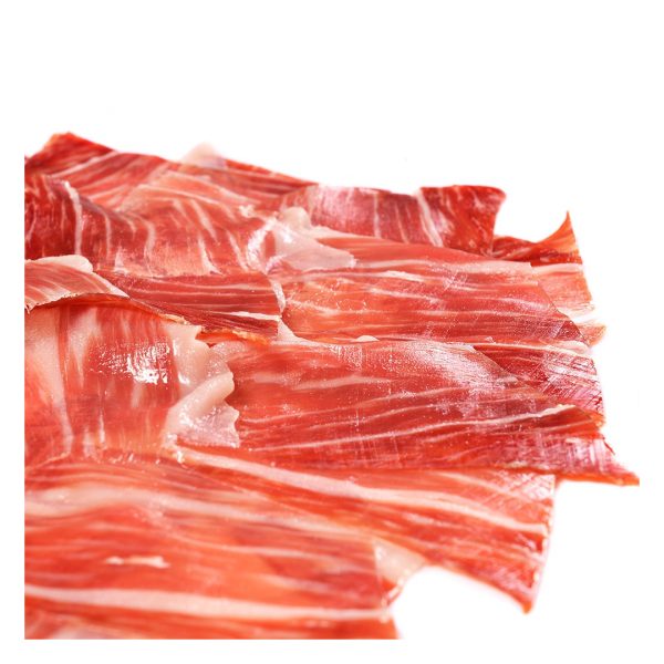 Jamón Ibérico de Bellota 100% – Formato 100 g Curado y Loncheado Jamón de Bellota 100% Ibérico 100 g loncheado y curado artesanalmente en bodegas naturales